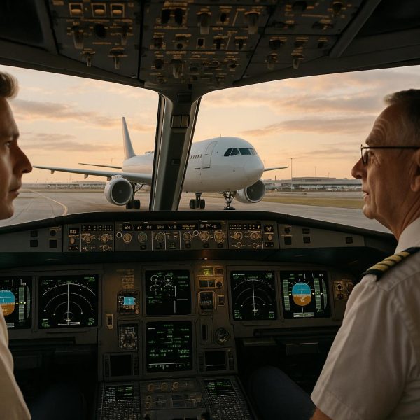 Minnen från första landningen på en stor flygplats